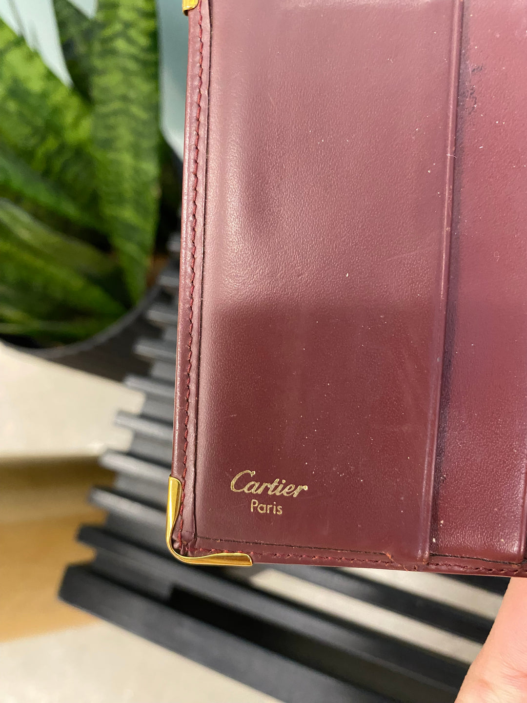 Cartier Burgundy Leather Billfold Wallet (5559)