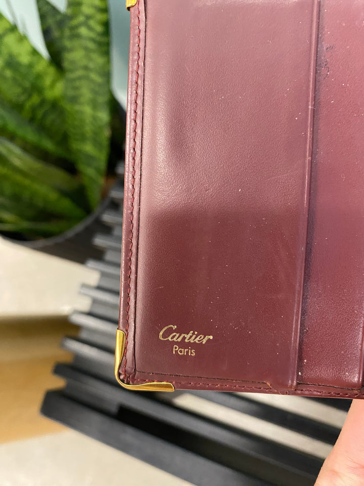 Cartier Burgundy Leather Billfold Wallet (5559)