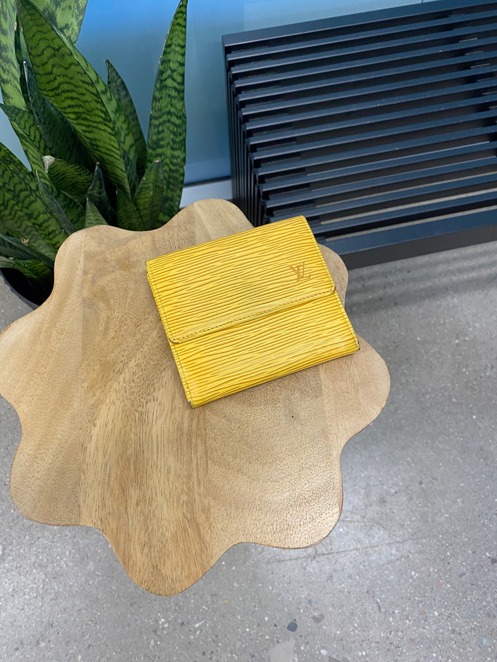 Louis Vuitton Yellow Epi Elise Compact Wallet (7565)
