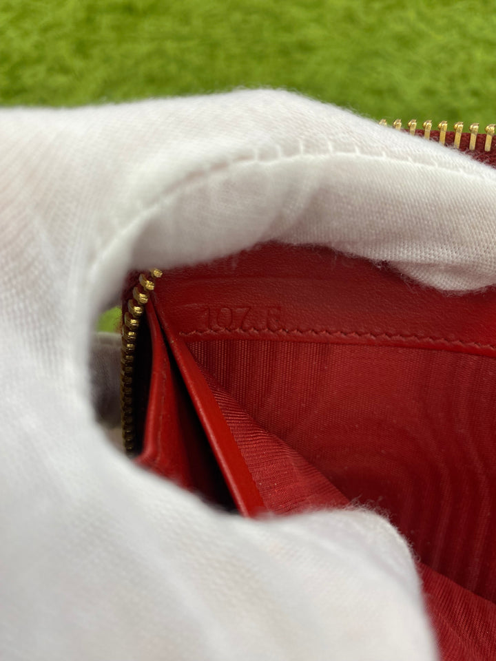 Prada Red Leather Zippy Wallet (2391)