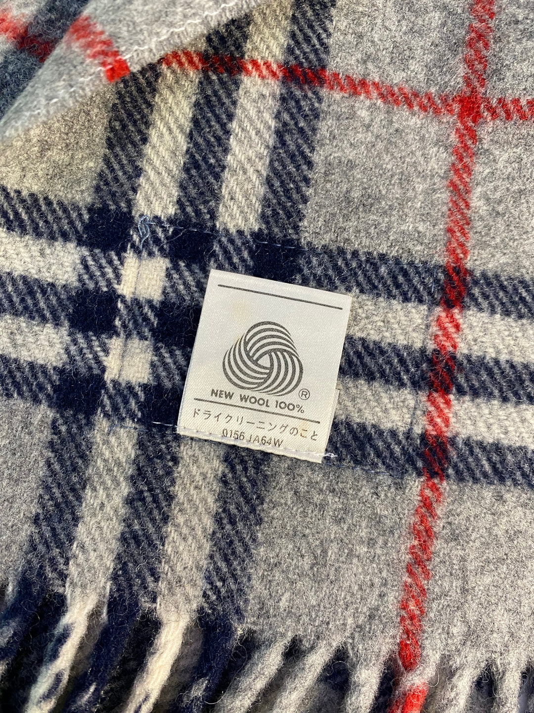 Burberry Grey Check Wool Scarf (8861)