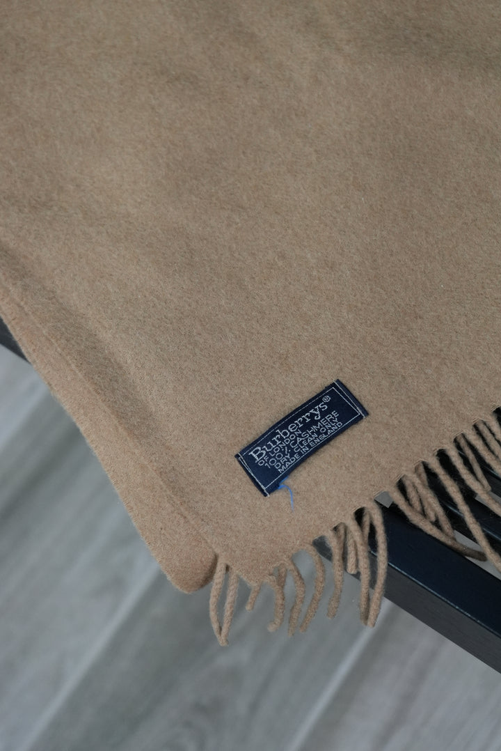 Burberrys 100% Cashmere Tan Scarf