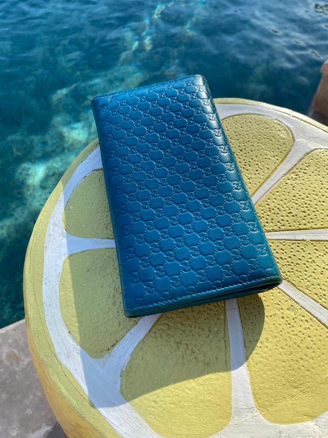 Gucci Turquoise Micro Guccissima Long Wallet (9881)