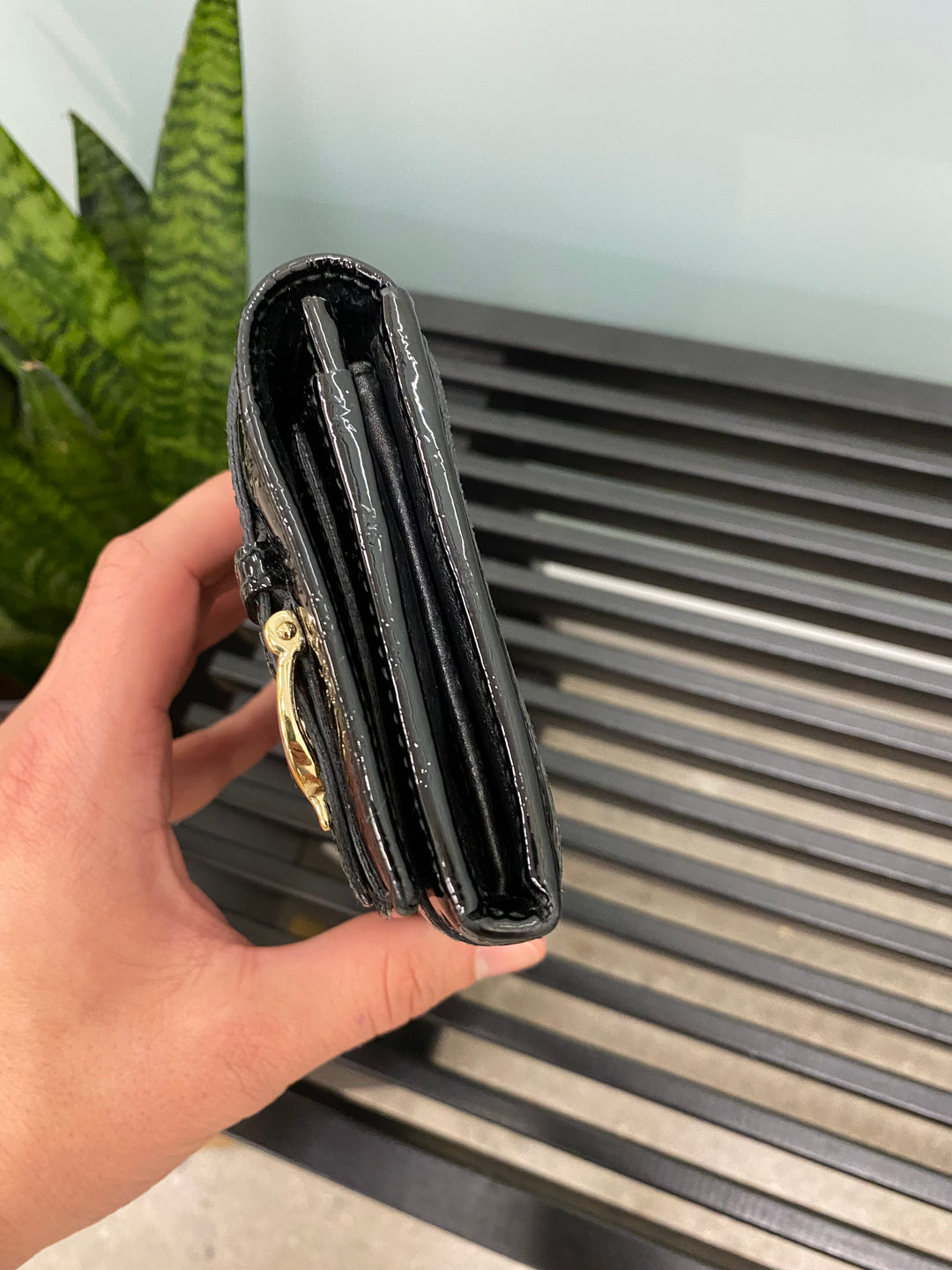 Gucci Black Patent Micro Guccissima Long Wallet (3027)