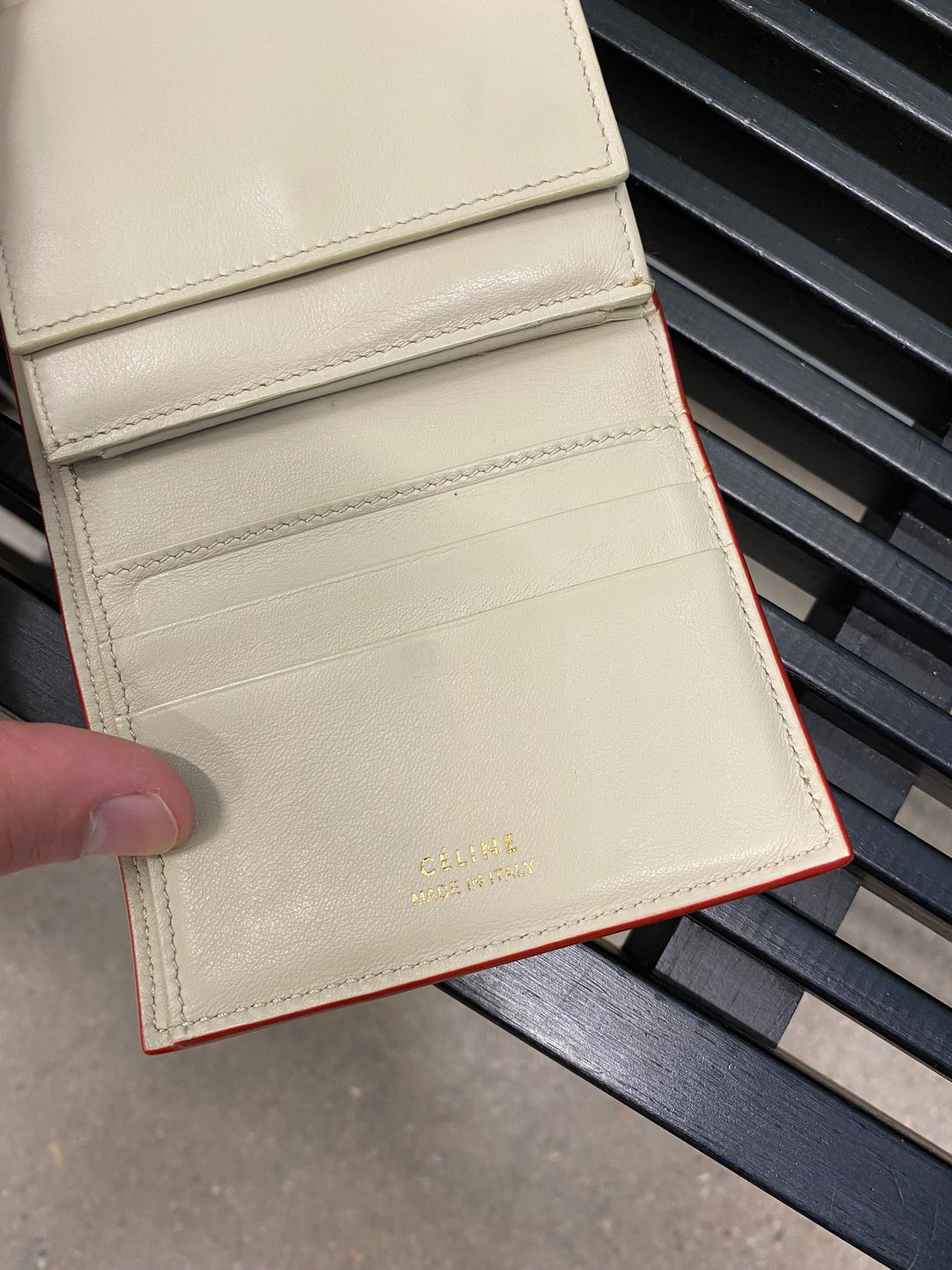 Celine Red Leather Compact Wallet (8509)