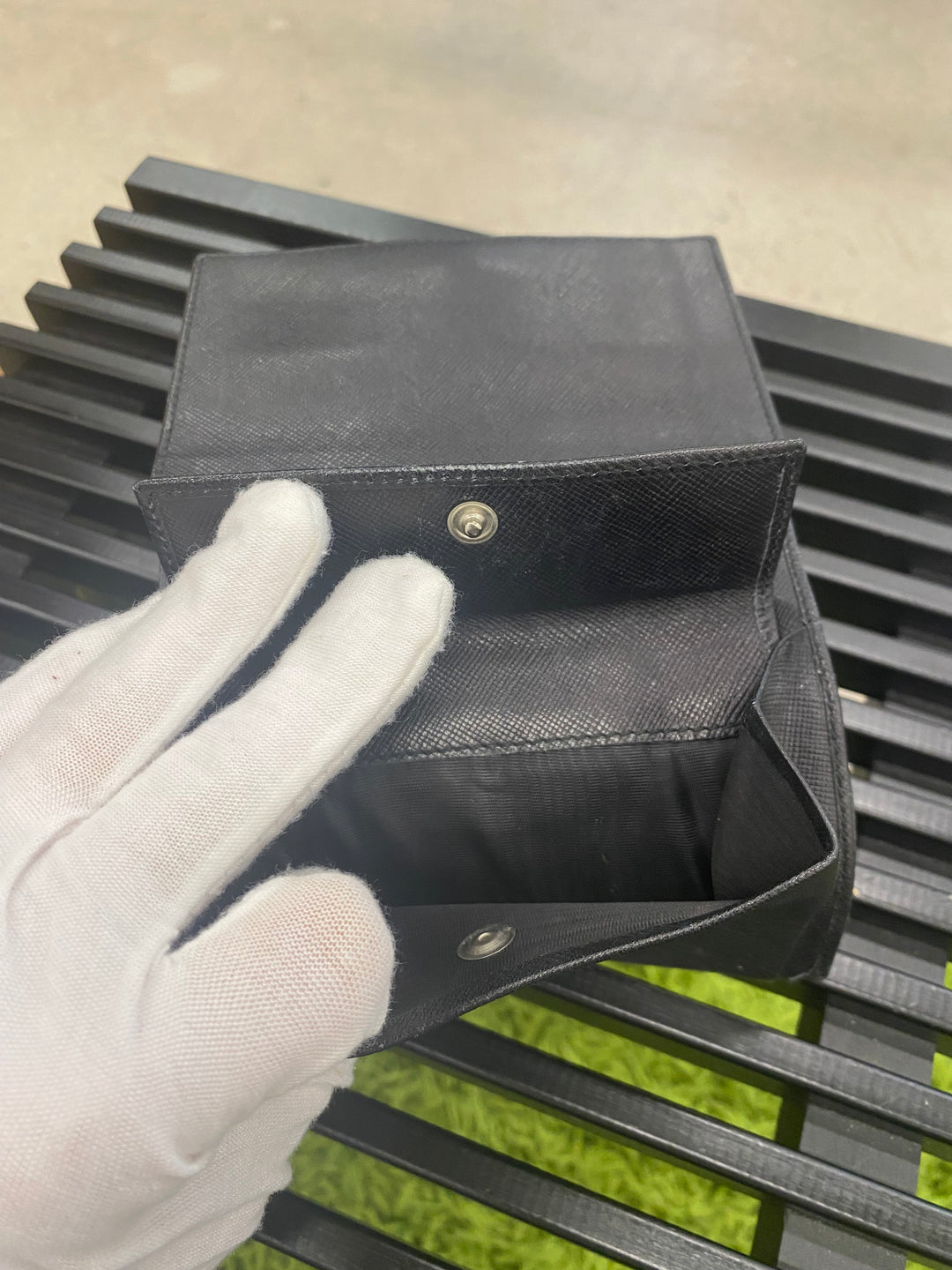 Prada Khaki Nylon Compact Wallet (6287)