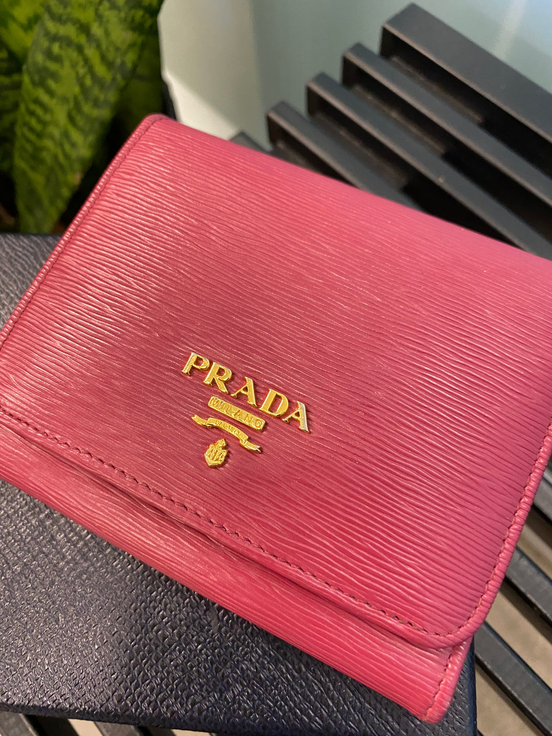 Prada Fuchsia Epi Compact Wallet (5579)