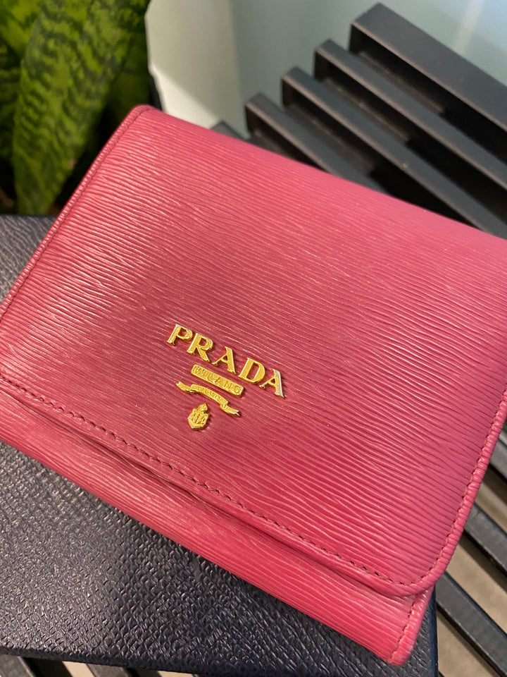 Prada Fuchsia Epi Compact Wallet (5579)