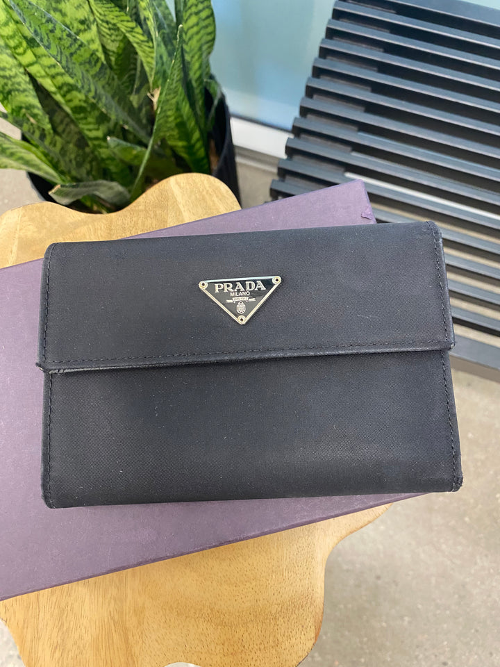 Prada Black Nylon Compact Wallet (1483)