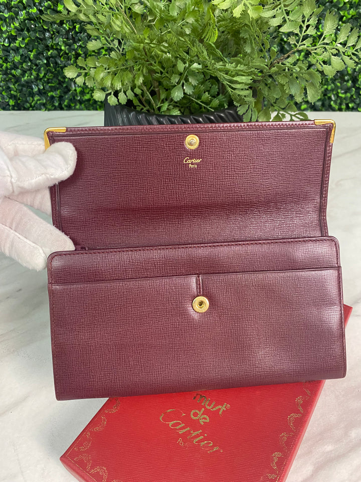Cartier Burgundy Long Wallet (7186)