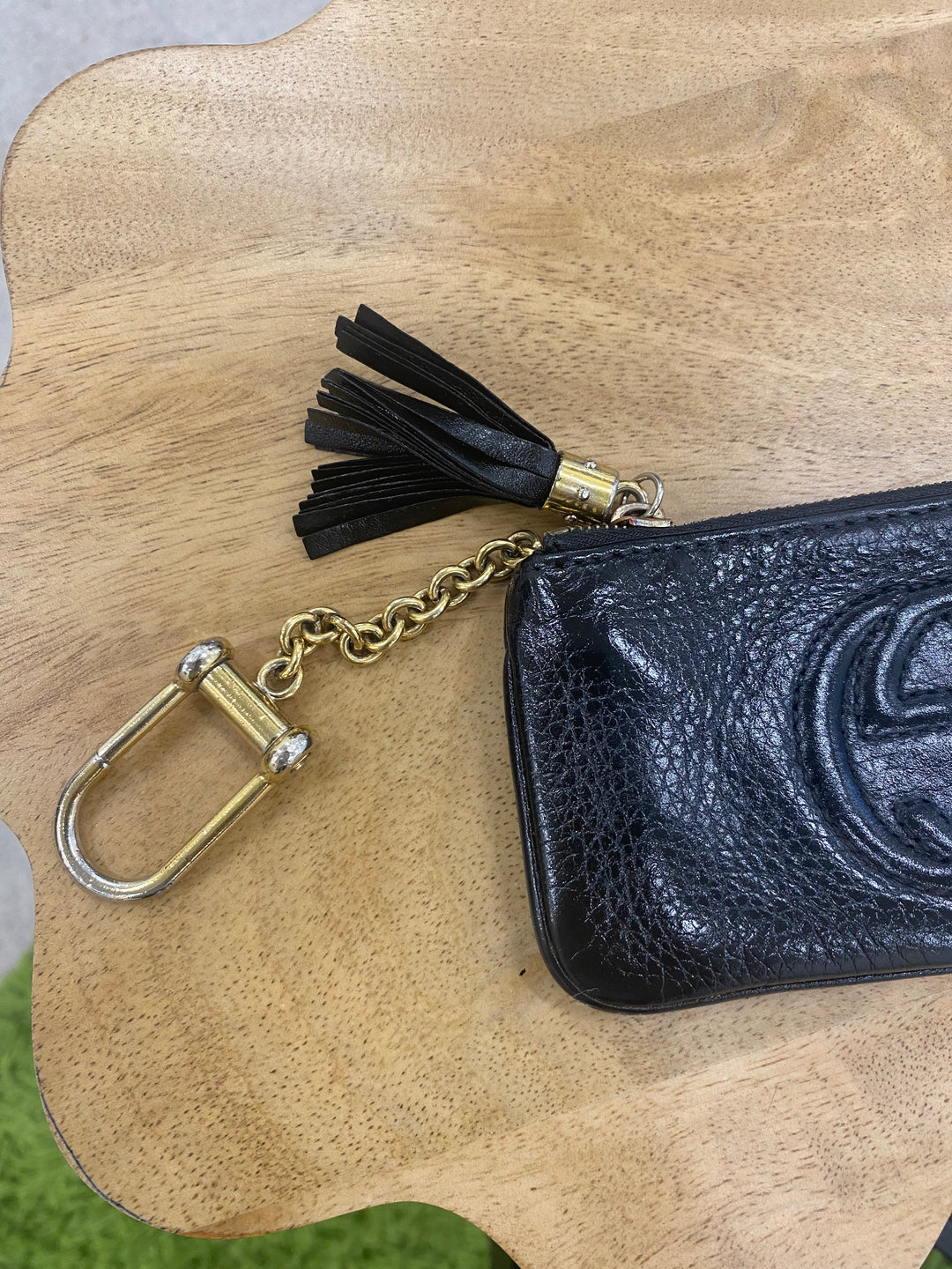 Gucci Black Leather Soho Key Cles (6837)