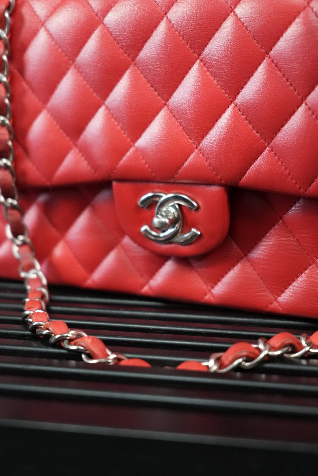 Chanel Matelasse Double Flap Red