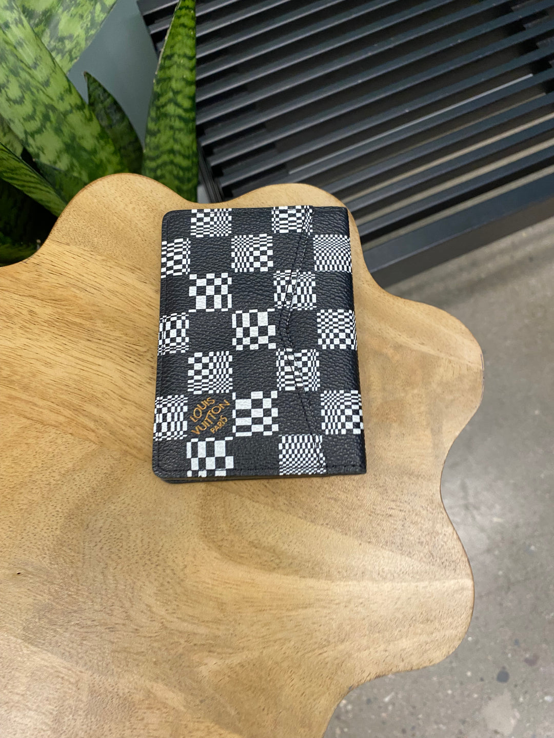 Louis Vuitton Virgil Black and White Damier Distorted Pocket Organizer (0202)