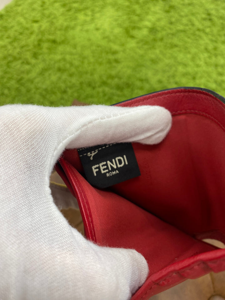 Fendi Red Leather Compact Wallet (9564)