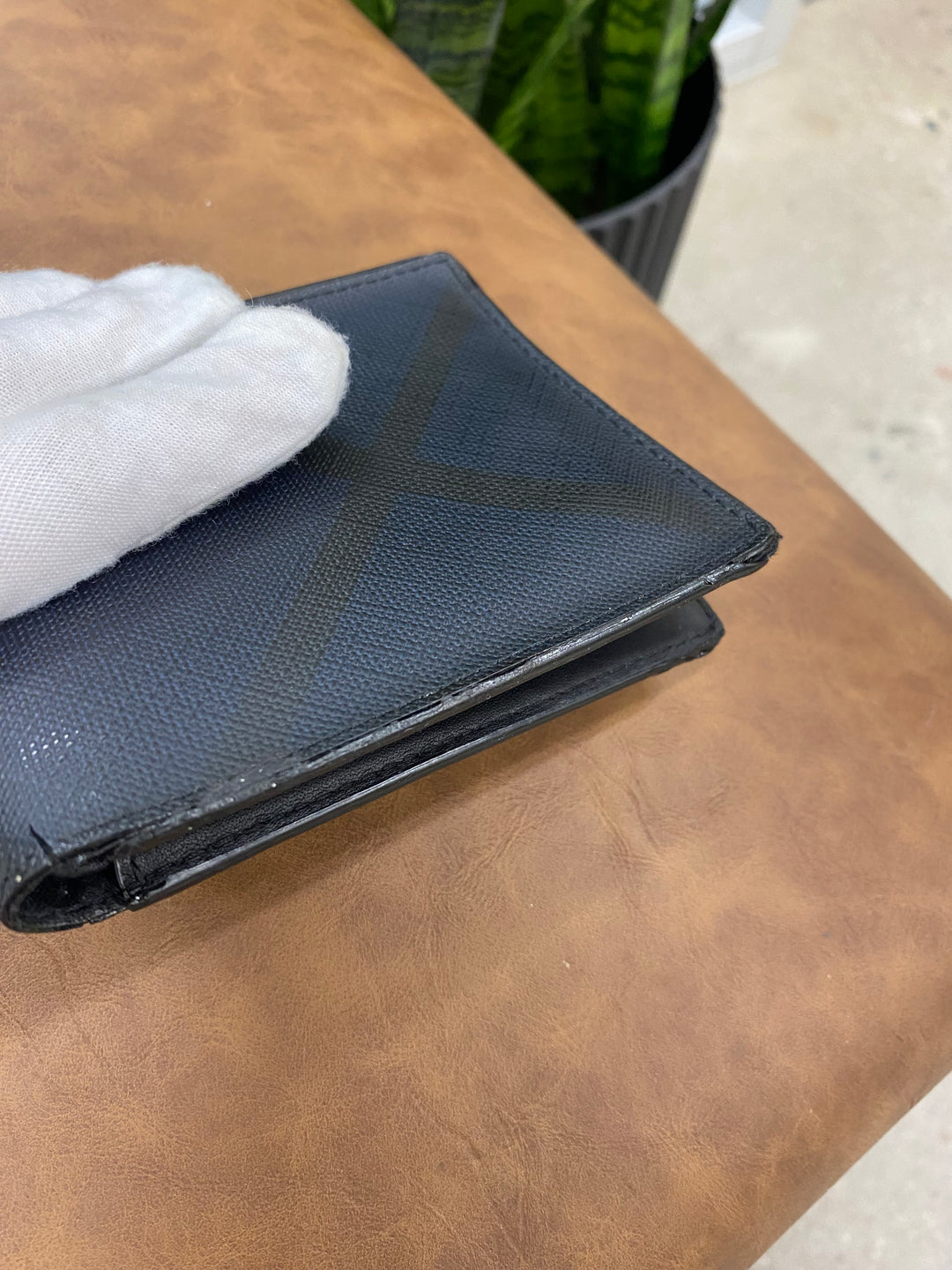 Burberry Black and Blue Check Billfold Wallet (4241)