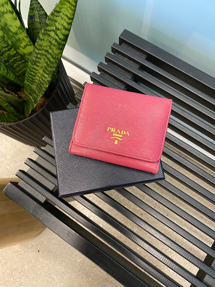 Prada Fuchsia Epi Compact Wallet (5579)