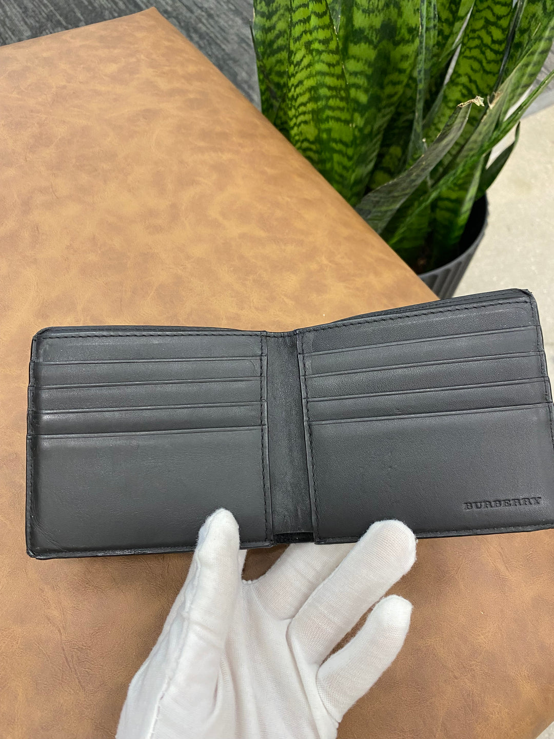 Burberry Black and Blue Check Billfold Wallet (4241)