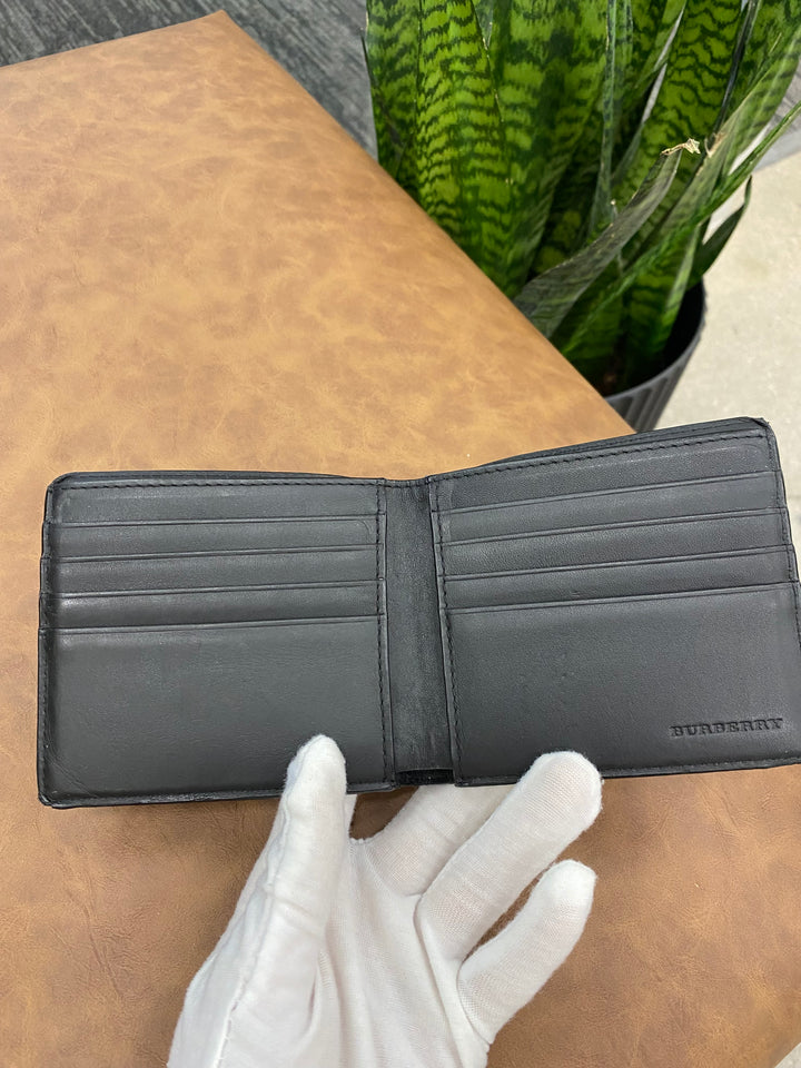 Burberry Black and Blue Check Billfold Wallet (4241)