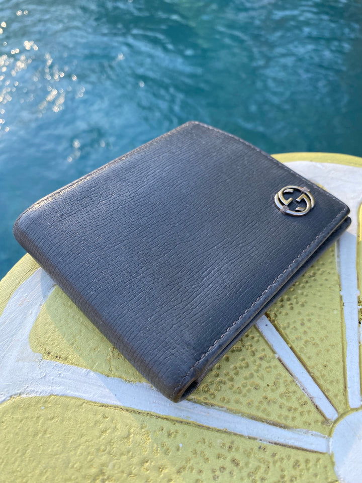 Gucci Grey Leather Billfold Wallet (3697)