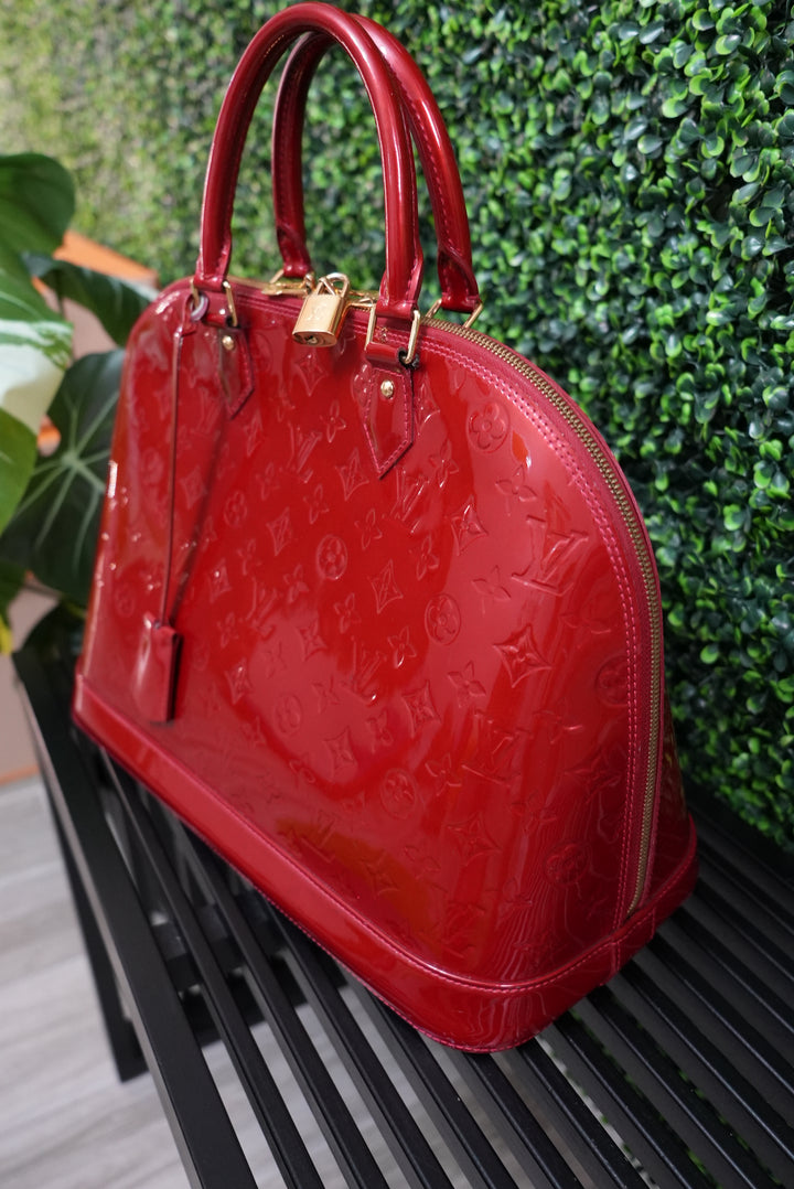 Louis Vuitton Red Vernis Alma GM