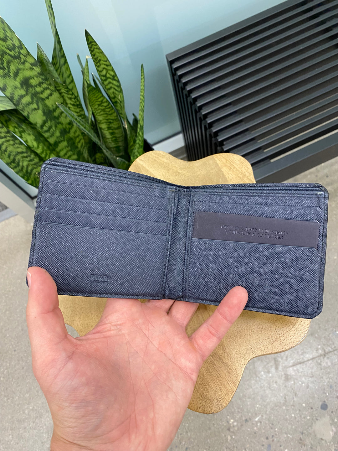 Prada Navy Saffiano Billfold Wallet (2963)