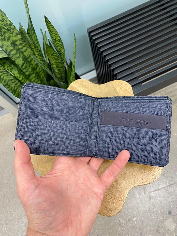 Prada Navy Saffiano Billfold Wallet (2963)