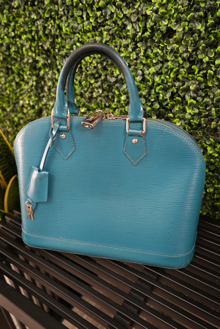 Louis Vuitton blue/green Alma PM