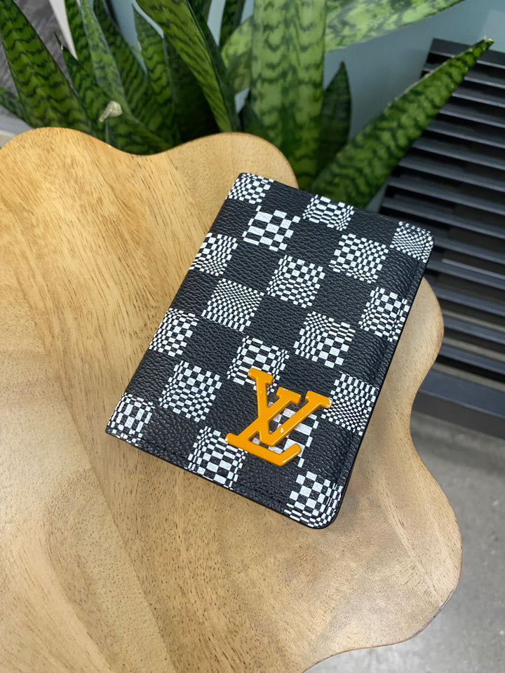 Louis Vuitton Virgil Black and White Damier Distorted Pocket Organizer (0202)