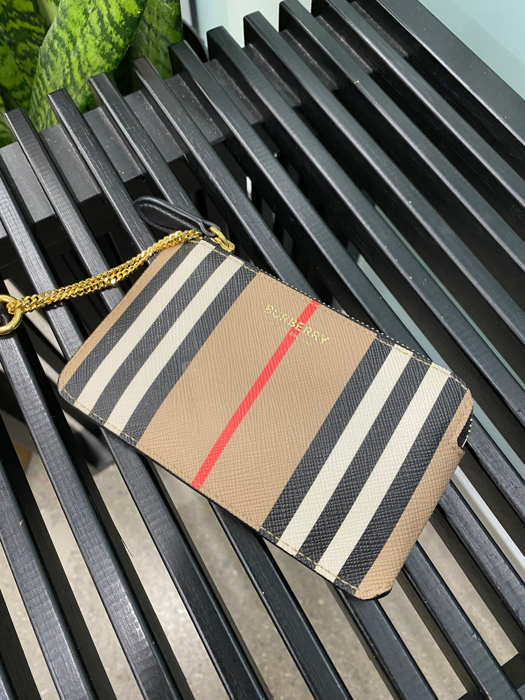 Burberry Striped Coated Canvas Key Cles (9323-2)