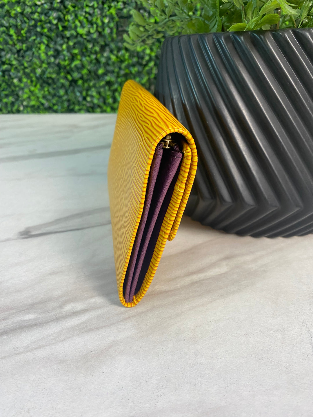 Louis Vuitton Yellow Epi Long Wallet (0727)