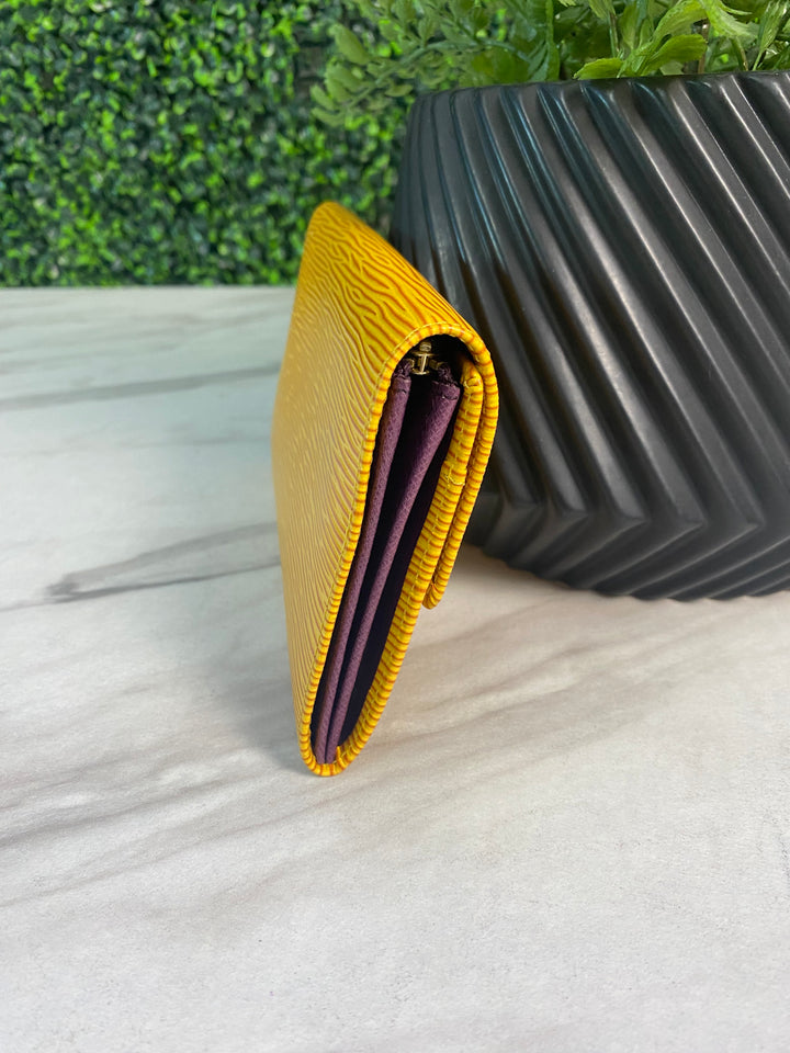Louis Vuitton Yellow Epi Long Wallet (0727)