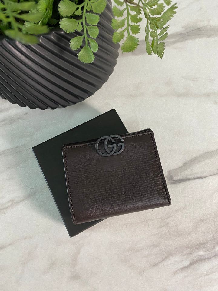 Gucci Brown Leather Compact Wallet (556)