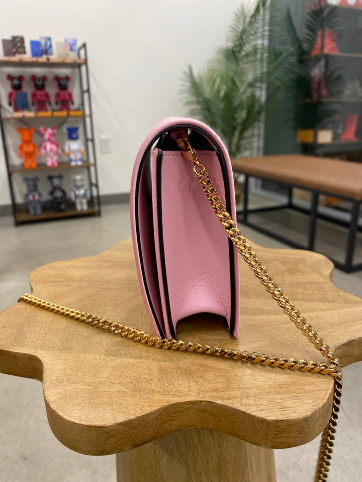 Versace Pink Silk La Medusa Shoulder Bag (0730)
