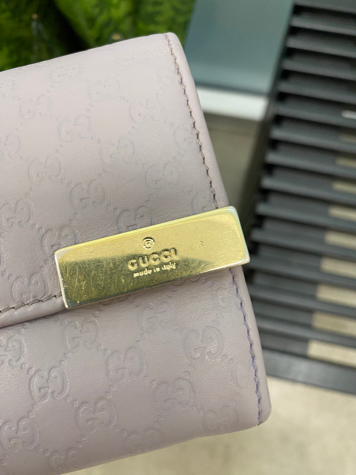 Gucci Lavender Micro Guccissima Long Wallet (3305)