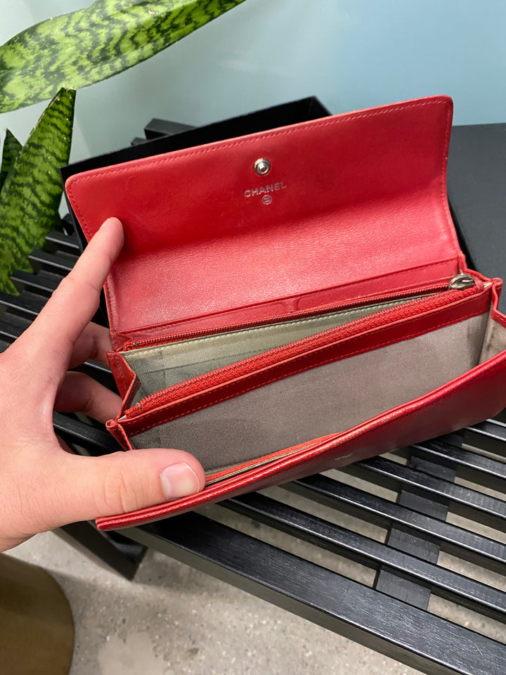 Chanel Red Caviar Long Wallet (1997)