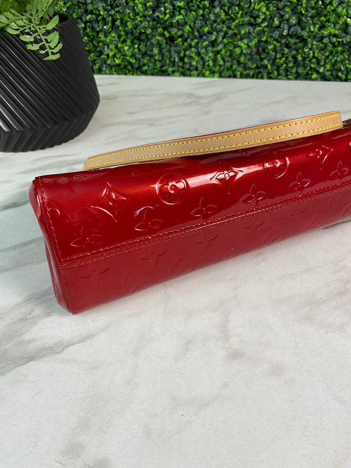 Louis Vuitton Red Vernis Roxbury Drive 2 Way Bag (0702)