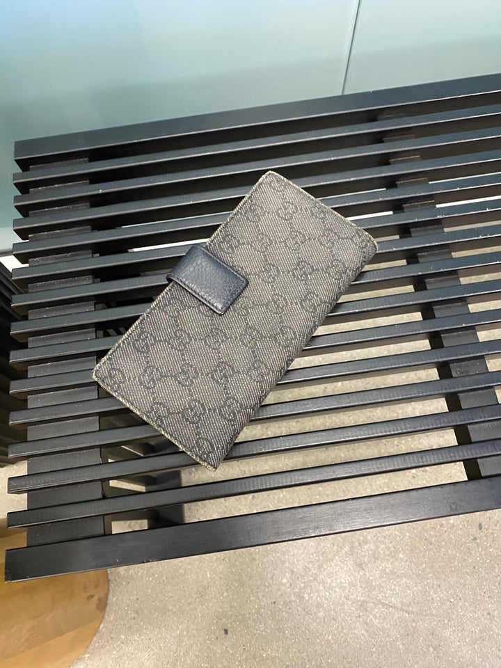 Gucci Black GG Canvas Long Wallet (4372)