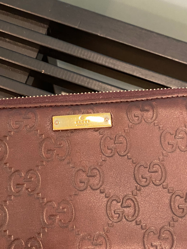 Gucci Burgundy Guccissima Zippy Wallet (1827)