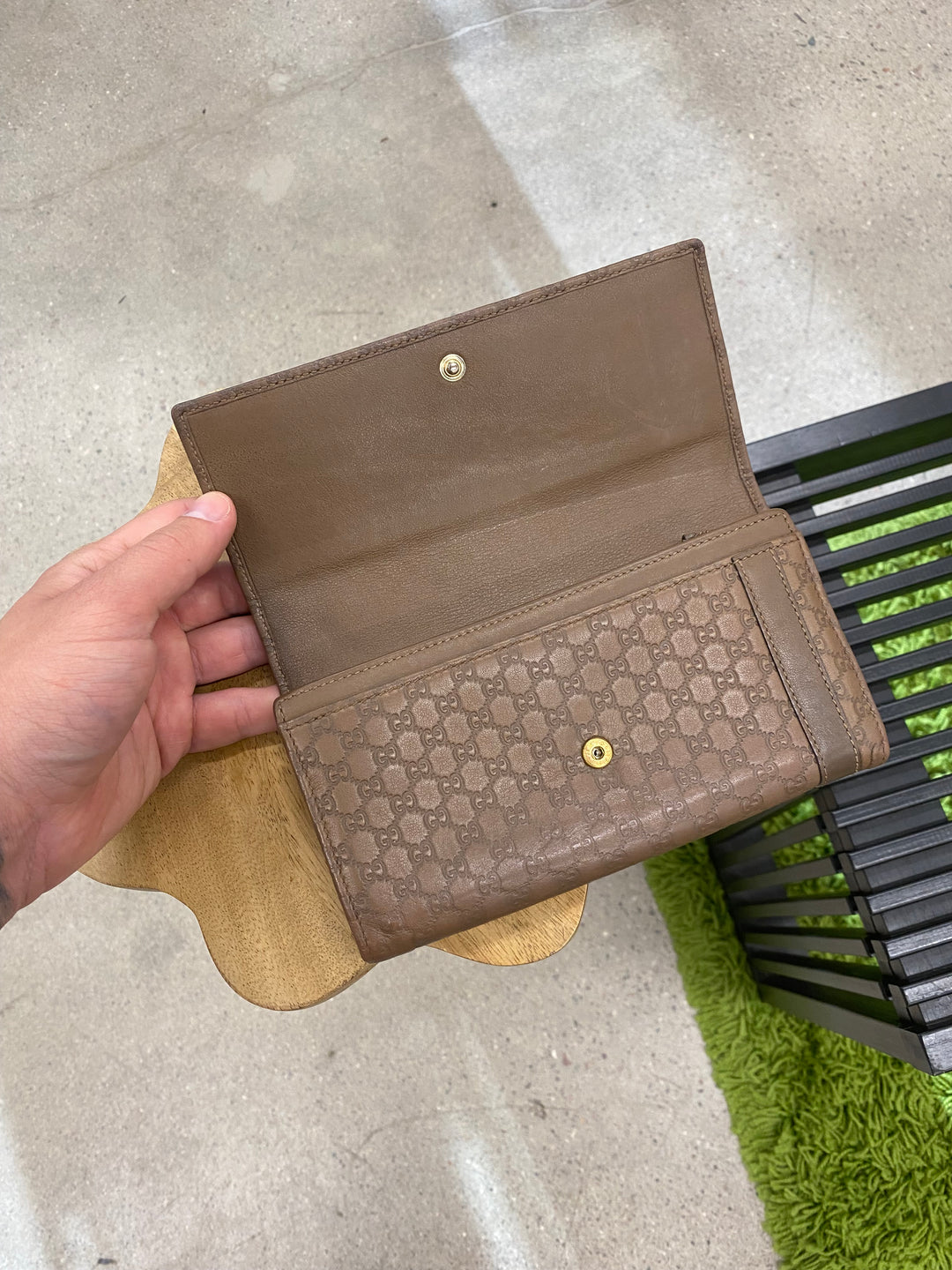 Gucci Brown Micro Guccissima Buckle Long Wallet (0380)