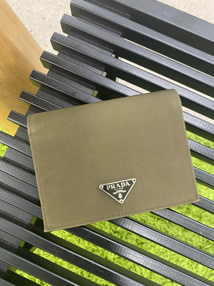 Prada Khaki Nylon Compact Wallet (6287)