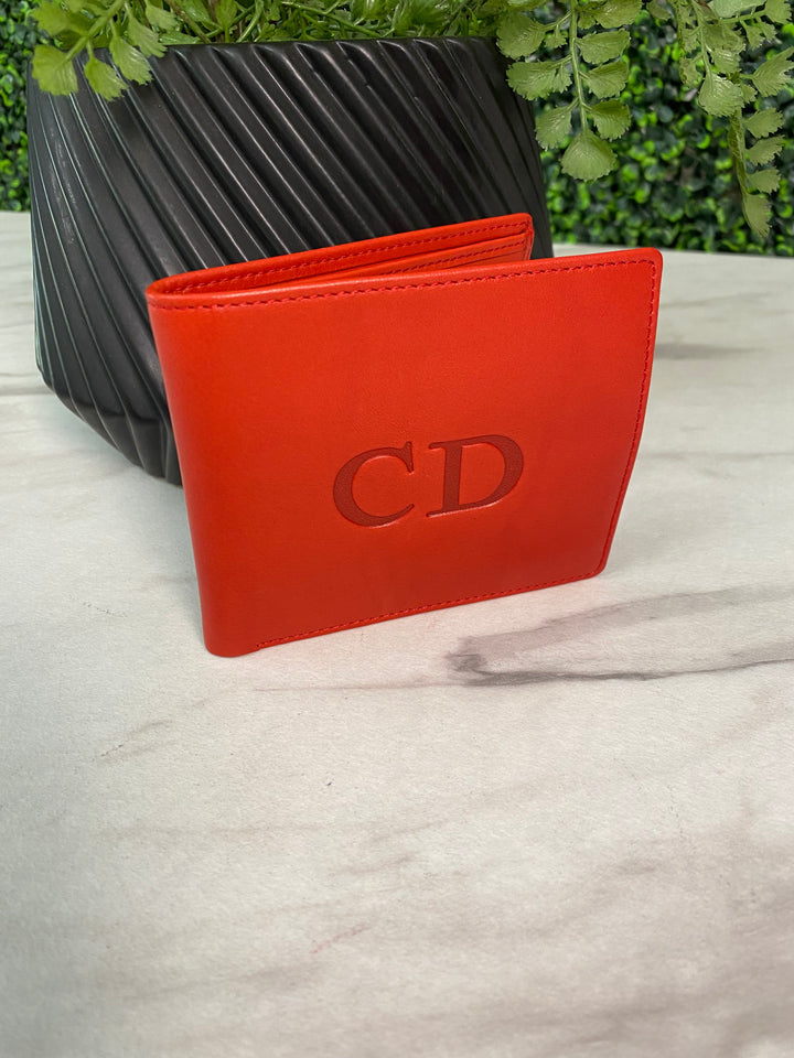 Christian Dior Red Leather Billfold Wallet (7459)