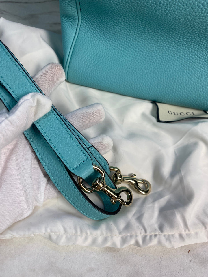 Gucci Pebbled Leather Bamboo Shopper Tote (HP01)