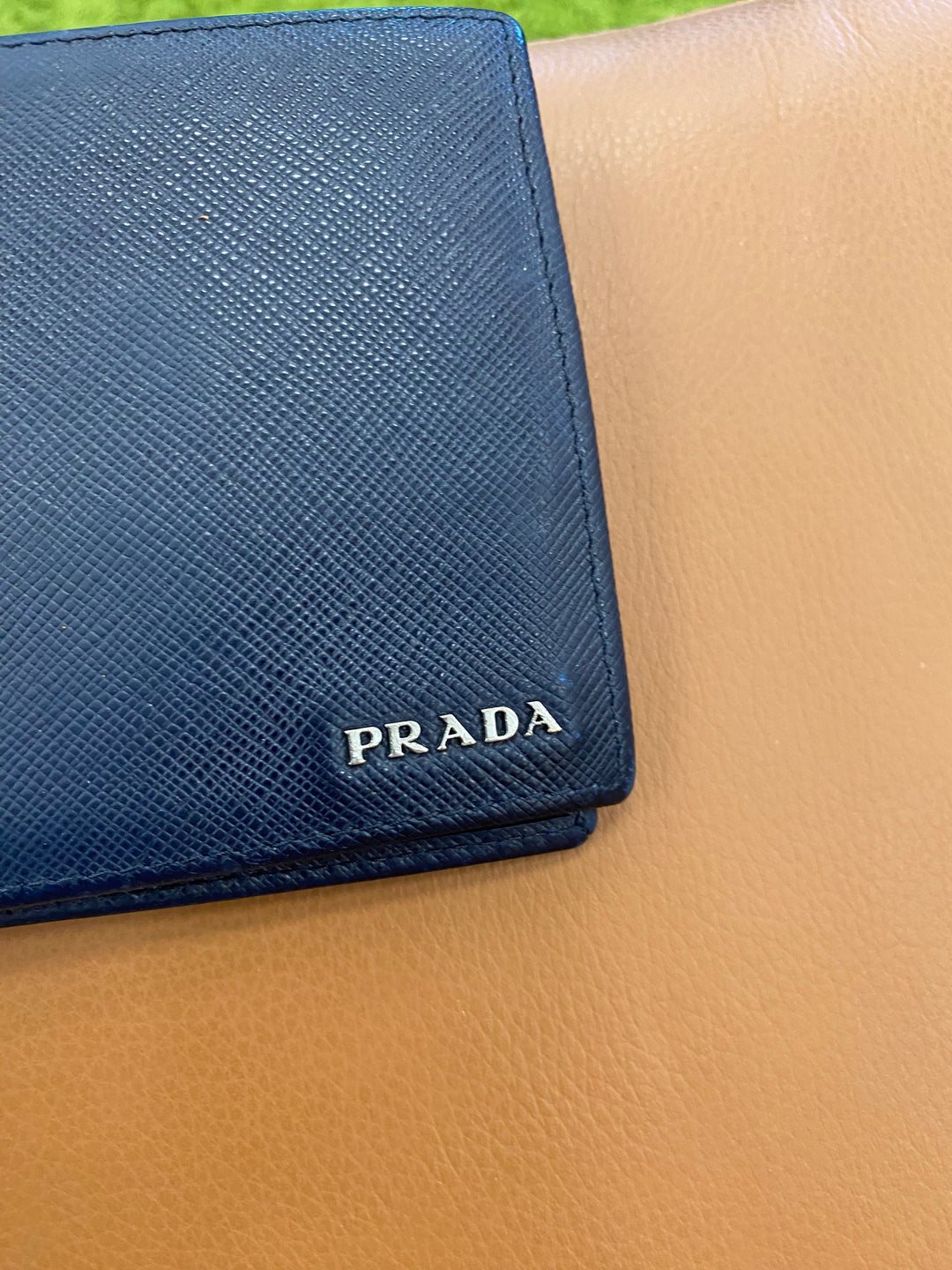 Prada Navy Saffiano Billfold Wallet (9457)