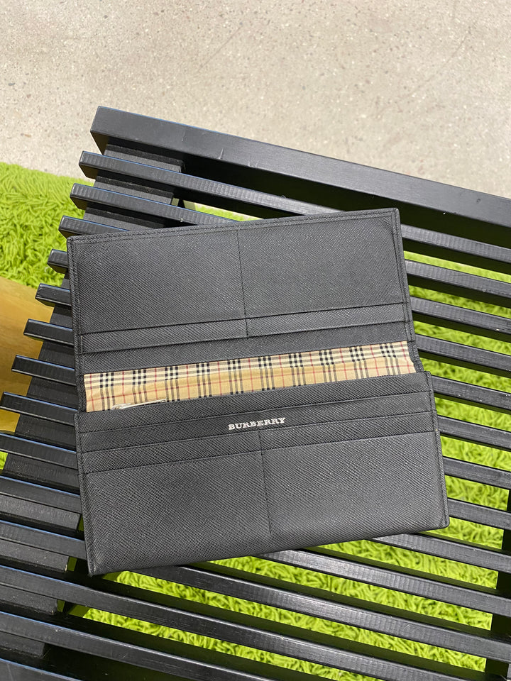 Burberry Black Saffiano Long Wallet (7292)