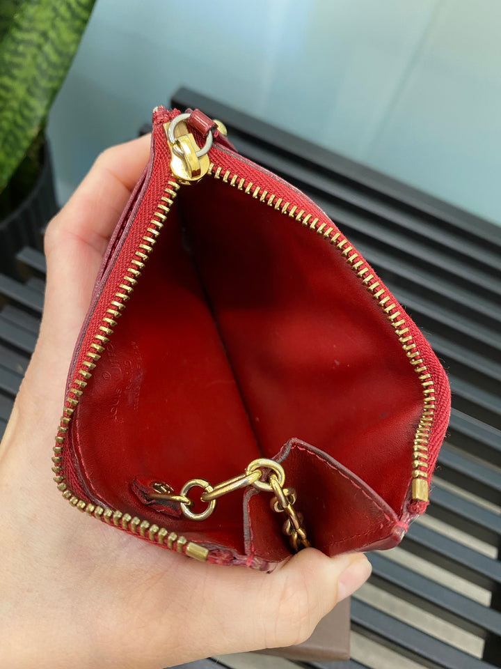 Louis Vuitton Red Vernis Pochette Cles (7069)