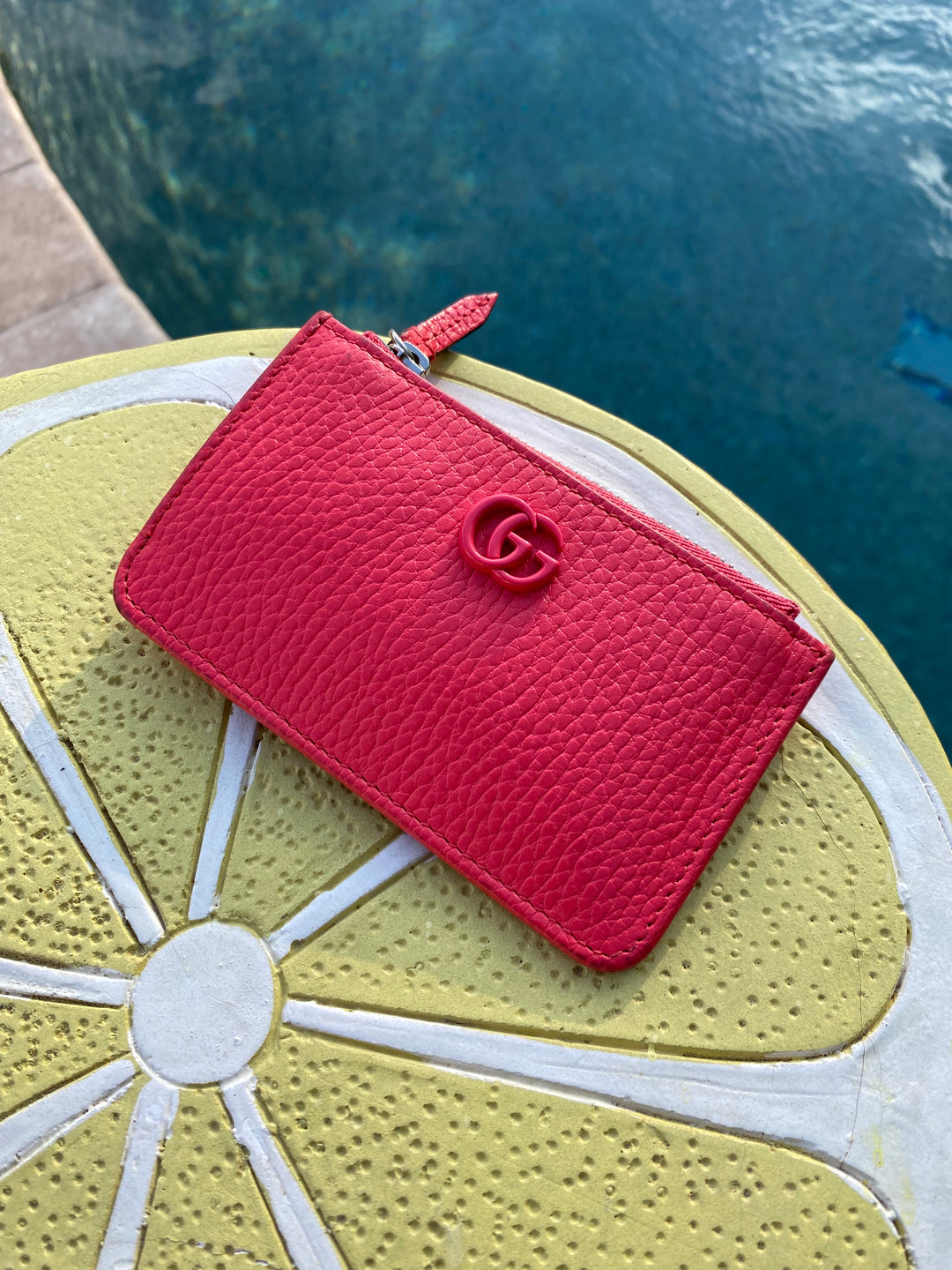 Gucci Pink Pebbled Leather Marmont Key Cles (2959)
