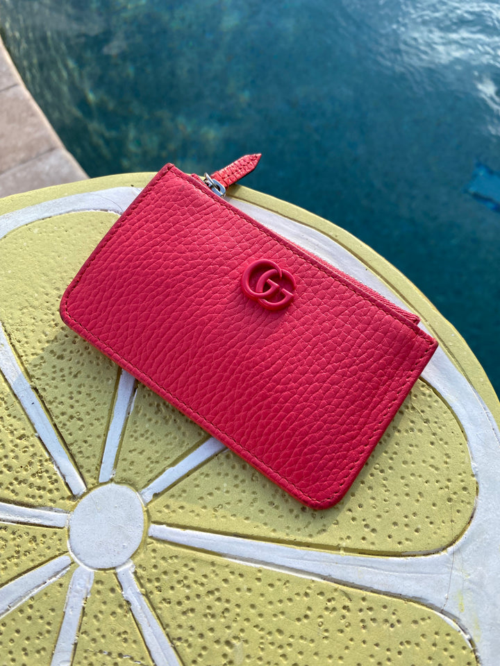 Gucci Pink Pebbled Leather Marmont Key Cles (2959)