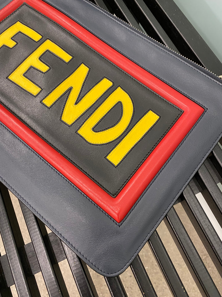 Fendi Black Leather Pouch (0144)