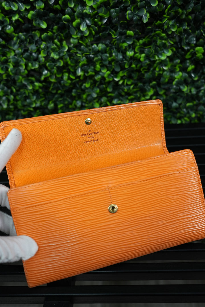 Louis Vuitton Orange Epi Long Wallet