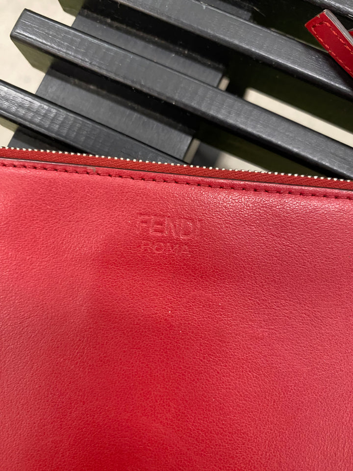 Fendi Red Leather "YES" Pouch (4137)